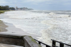 Der Strand in Kühlungsborn beim Sturm am 21.10.2023
