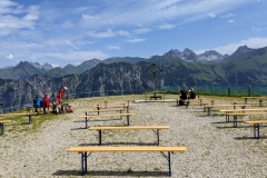 Blick in die Allgäuer Hochalpen von der Mittelstation der Fellhornbahn